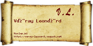 Váray Leonárd névjegykártya